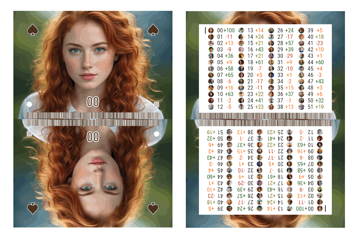 Example of the front and back of a FACER card